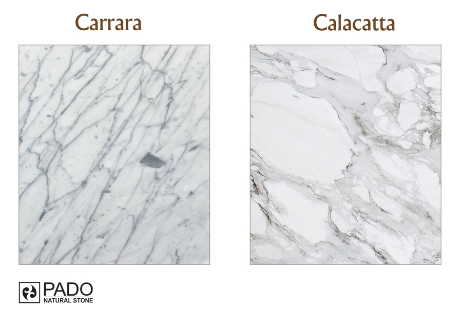 Phân biệt đá 2 loại đá marble: Carrara và Calacatta